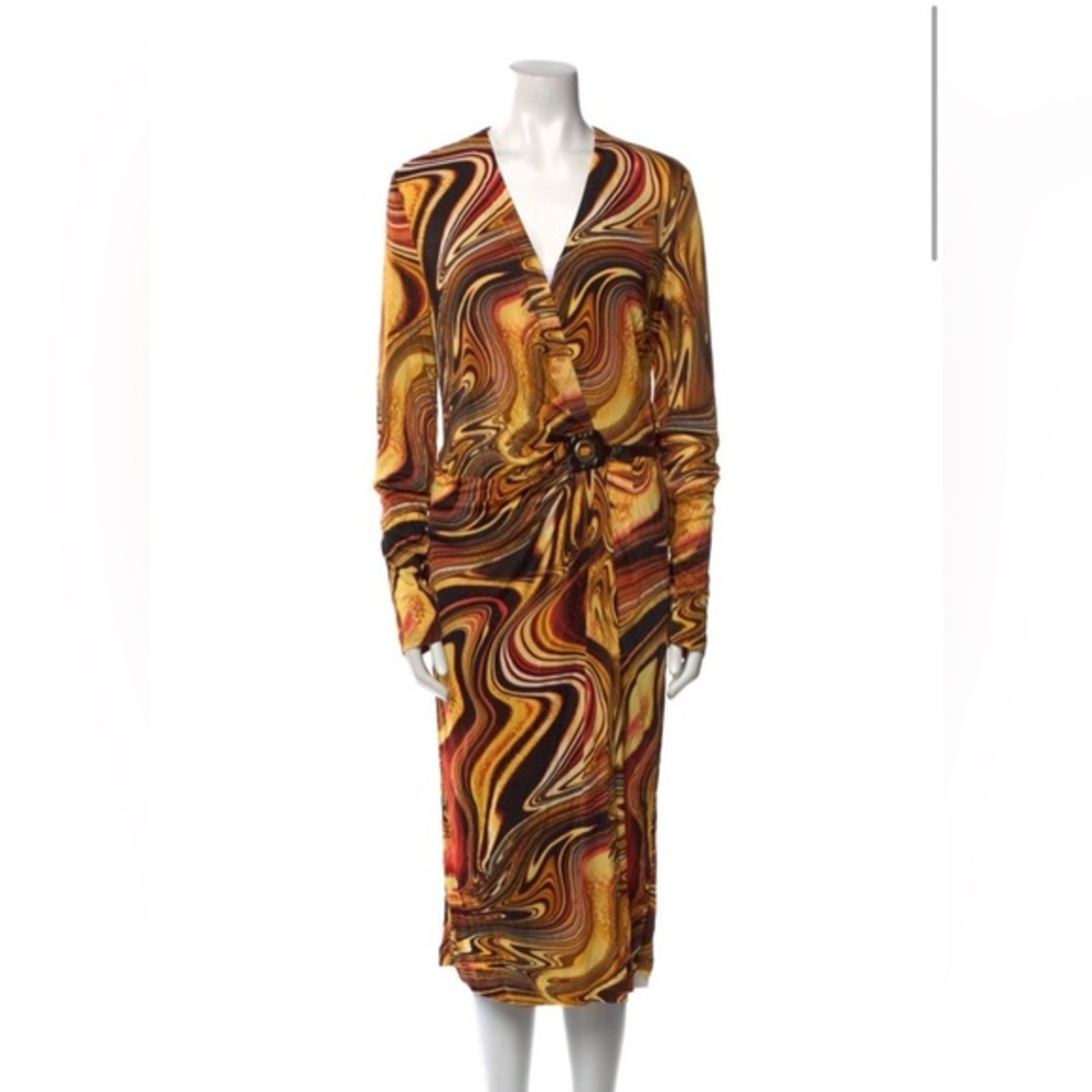 Escada vintage swirl wrap dress